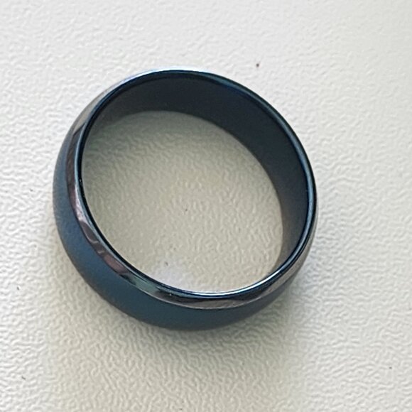 Tungsten Carbide Domed Wedding Band Sz 12-Beautiful Deep Blue & Silver-Like New! - Picture 12 of 12
